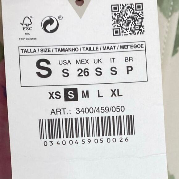 ZARA Floral Print Corset Crop Top Strapless Bustier Feminine Size Small NWT - Picture 8 of 10